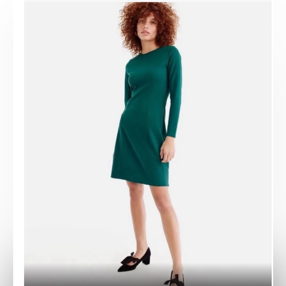 J. Crew Emerald Long Sleeve Sheath Dress